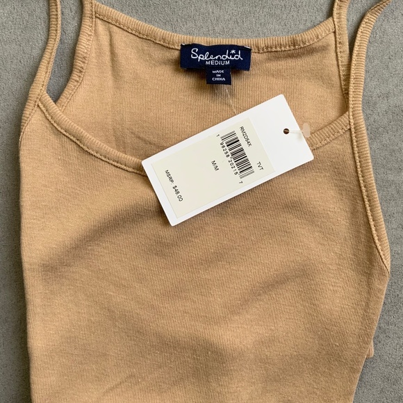 Splendid Tank Top Halter Tank Size Medium Neutral Beige $48 - Picture 2 of 11